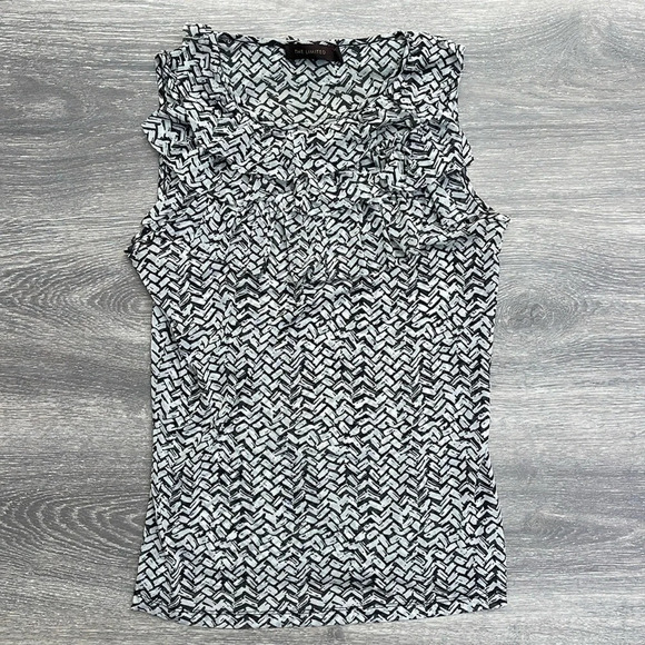 The Limited Sleeveless Ruffled Blouse, dark grey - Picture 1 of 6